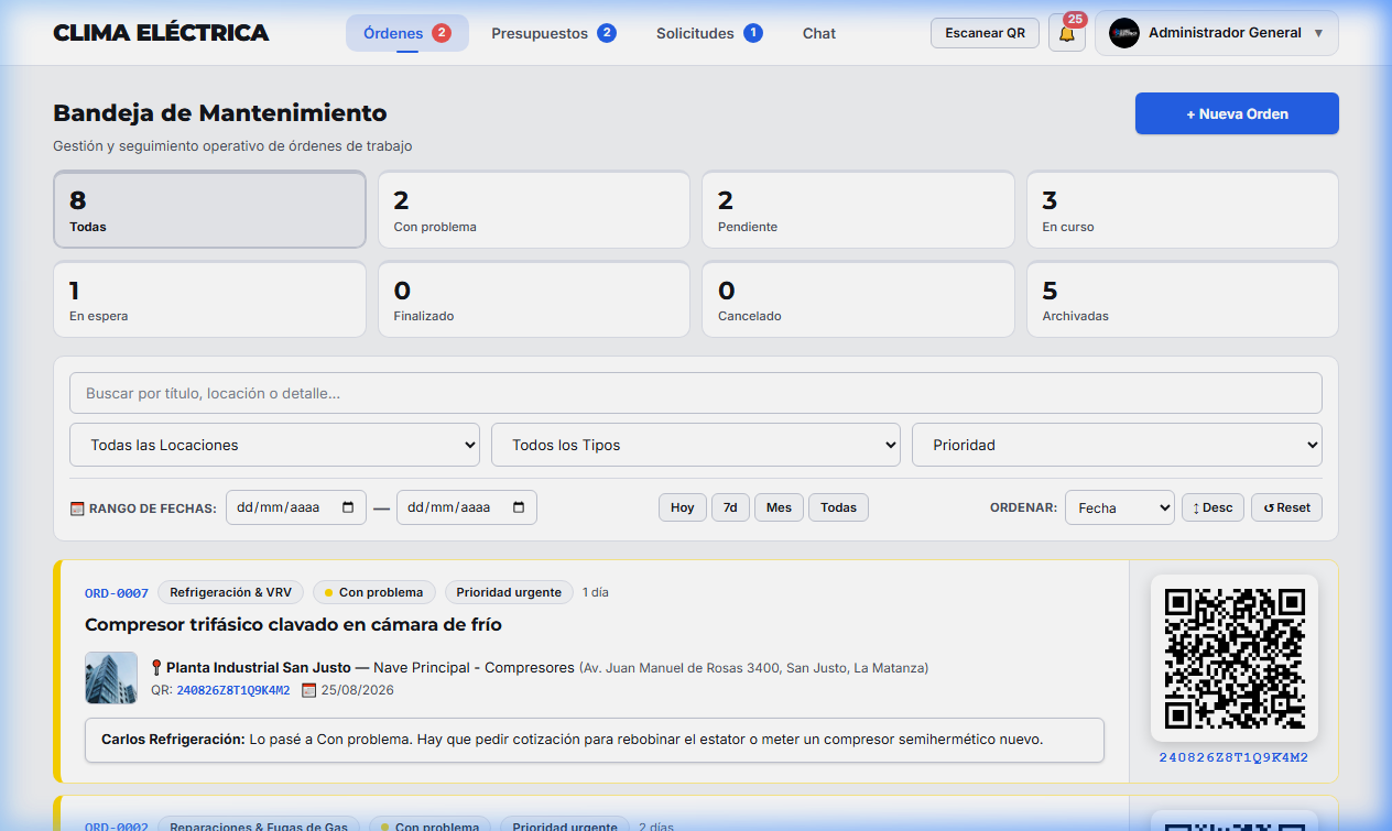 Bandeja de Órdenes Desktop